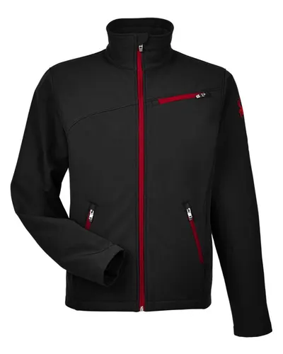 Spyder Spyder Men's Transport Soft Shell Jacket in Black/ Red, front view