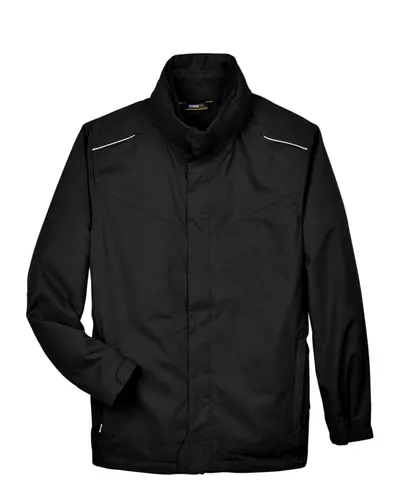 CORE365 CORE365 Men's Region 3-in-1 Jacket with Fleece Liner in Black, front view