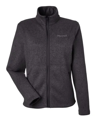Marmot Marmot Women's Drop Line Fleece Jacket in Black Heather, front view