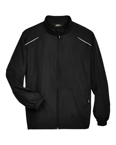 CORE365 CORE365 Men's Techno Lite Motivate Unlined Lightweight Jacket in Black, front view