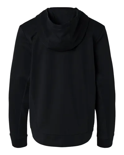 Team 365 Team 365 Youth Squad Hooded Tech Fleece Pullover in Black, back view