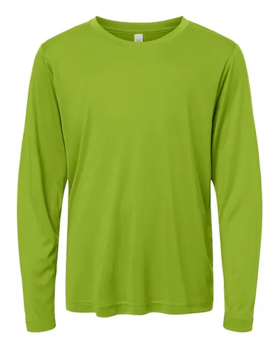 CORE365 CORE365 Youth Capital Performance Long Sleeve T-Shirt in Acid Green, front view