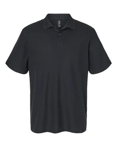 Gildan Gildan Unisex Softstyle® Pique Polo in Black, front view