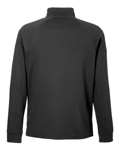 North End North End Men's Rhythm Waffle Quarter-Zip Pullover in Black, back view