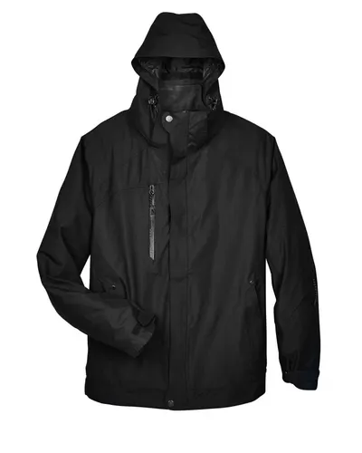 North End North End Men's Caprice 3-in-1 Jacket with Soft Shell Liner in Black, front view