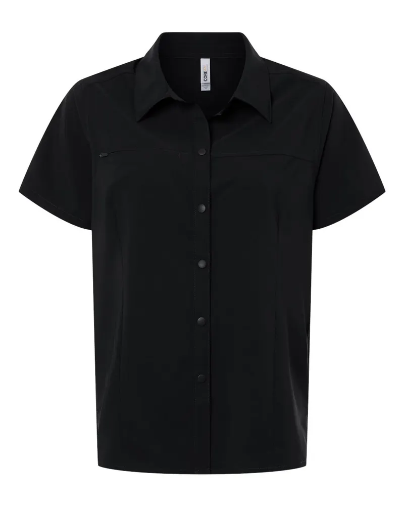 CORE365 CORE365 Women's UltraUVP Shoreline Short Sleeve Staff Shirt — Black