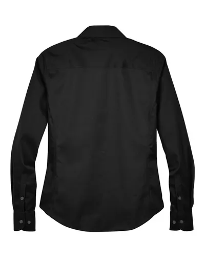 Devon & Jones Devon & Jones Women's Crown Collection® Solid Stretch Twill Woven Dress Shirt in Black, back view