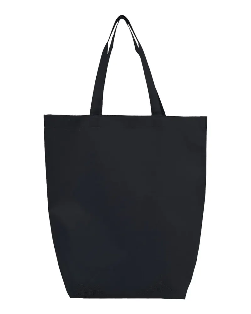 Q-Tees Q-Tees Non-Woven Gusset Bottom Tote — Black