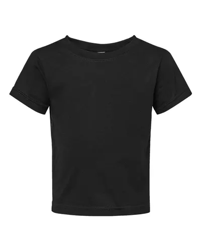 Rabbit Skins Rabbit Skins Infant Fine Jersey Tee in Black, front view