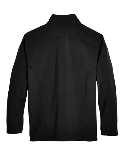 CORE365 CORE365 Men's Cruise Two-Layer Fleece Bonded Soft Shell Jacket in Black, back view