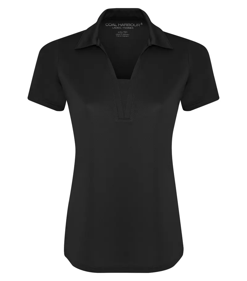 Coal Harbour® COAL HARBOUR® CITY TECH SNAG RESISTANT LADIES' POLO — Black
