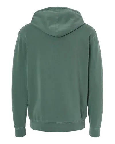 Independent Trading Co. Independent Trading Co. Unisex Midweight Pigment-Dyed Hooded Sweatshirt in Pigment Alpine Green, back view
