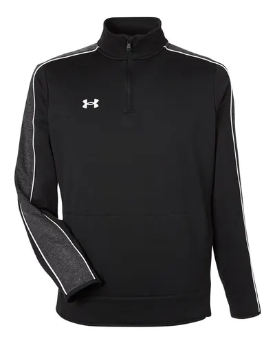 Under Armour Under Armour Men's Command 2.0 Quarter-Zip Pullover in Black/ White, front view