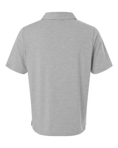 Team 365 Team 365 Men's Relay Heathered Stripe Polo in Athletic Heather/ White, back view