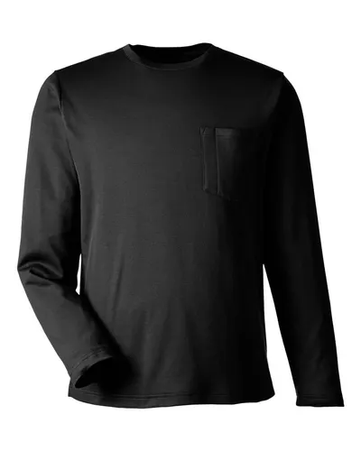 Harriton Harriton Unisex Charge Snag and Soil Protect Long Sleeve T-Shirt in Black, front view