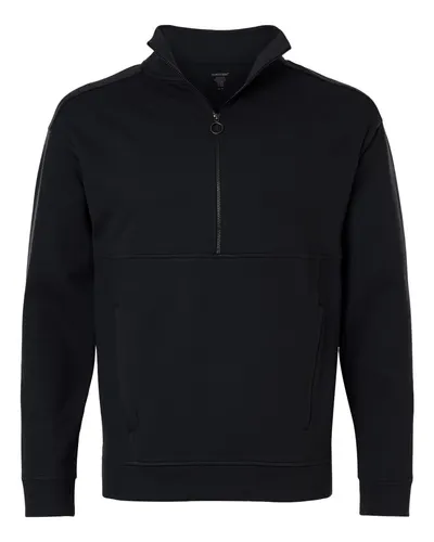 North End North End Men's Mantra Half-Zip Ottoman Pullover in Black, front view