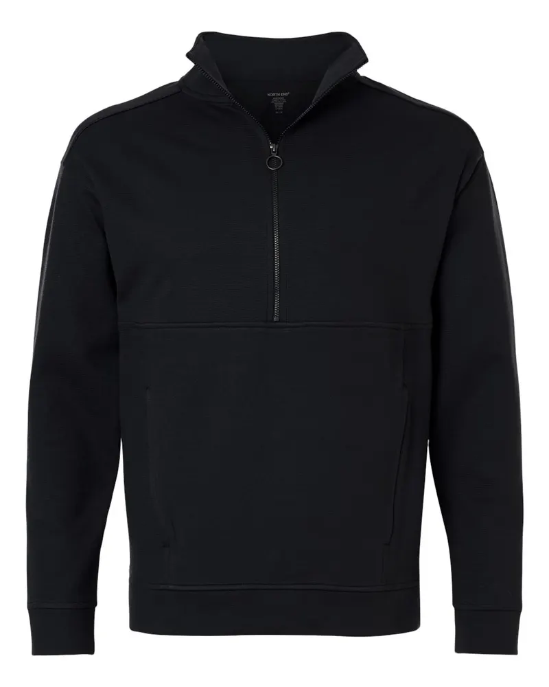 North End North End Men's Mantra Half-Zip Ottoman Pullover — Black