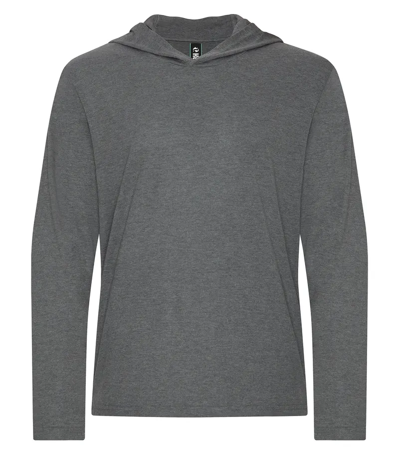 KOI® KOI® ELEMENT TRIBLEND LONG SLEEVE HOODED TEE — Grey Frost