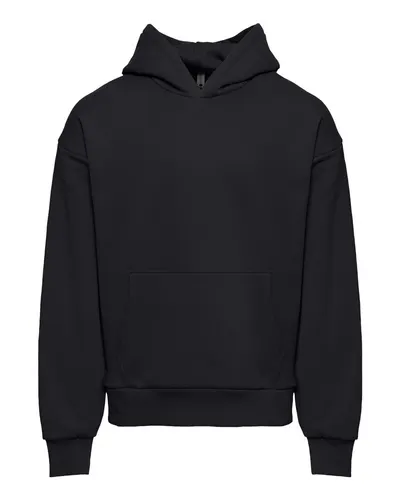 Next Level Next Level Unisex Heavyweight Fleece Hoodie Sweatshirt in Black, front view