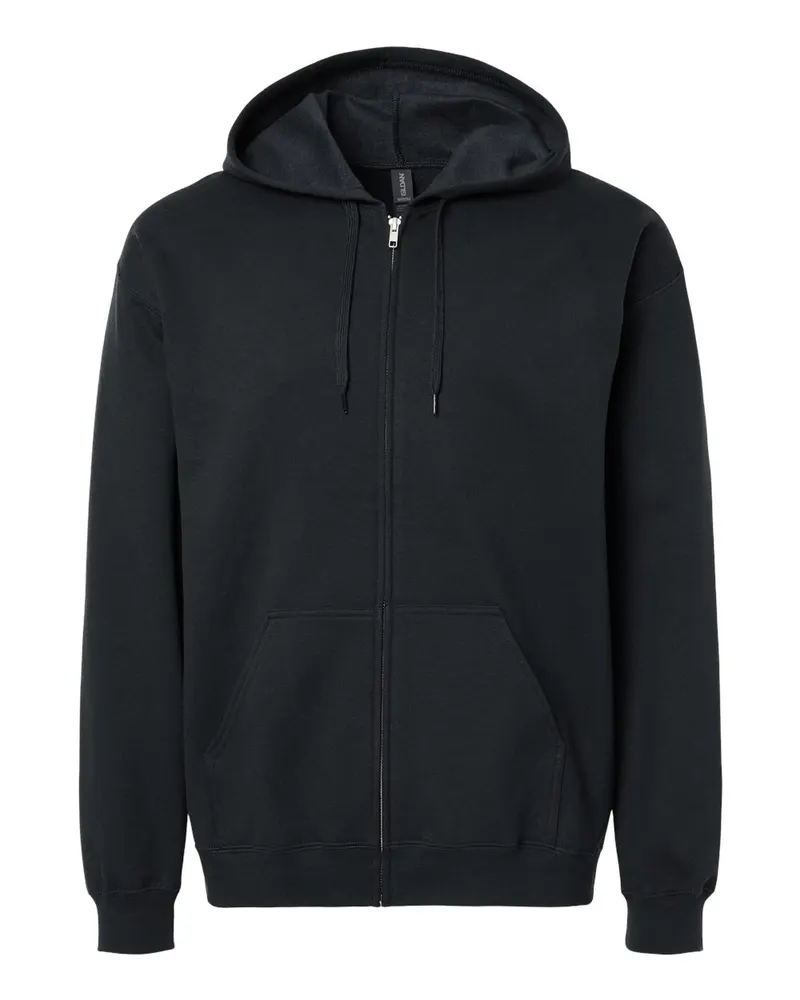 Gildan Gildan Unisex Softstyle® Midweight Full-Zip Hooded Sweatshirt — Black