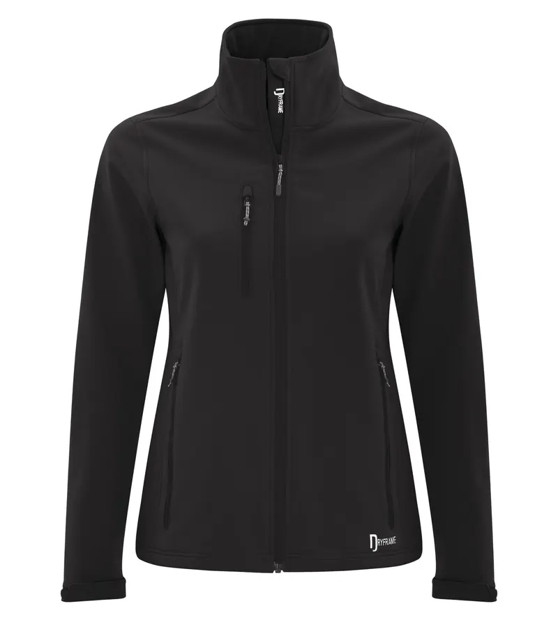 DryFrame® DRYFRAME® STRATA TECH WATER REPELLENT SOFT SHELL LADIES' JACKET — Black