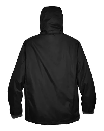North End North End Men's 3-in-1 Insulated Jacket in Black, back view