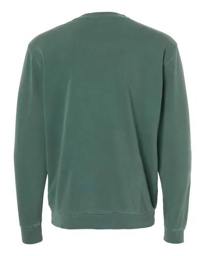 Independent Trading Co. Independent Trading Co. Unisex Midweight Pigment-Dyed Crewneck Sweatshirt in Pigment Alpine Green, back view