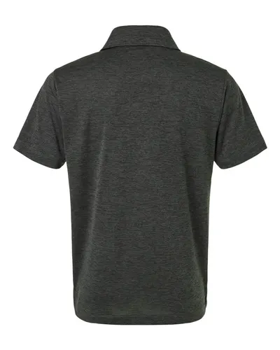AllPro AllPro Men's Pro-Lock Performance Mélange Polo in Black Melange, back view