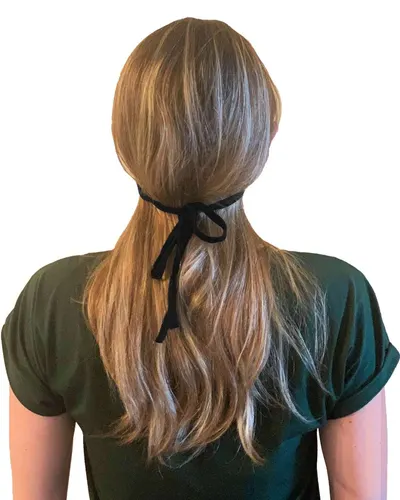 M&O M&O 100% Cotton Antimicrobial Triple Layer Adjustable Mask in Black, back view
