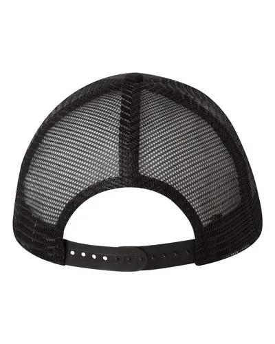 Valucap Valucap Mesh-Back Twill Trucker Cap in Black, back view