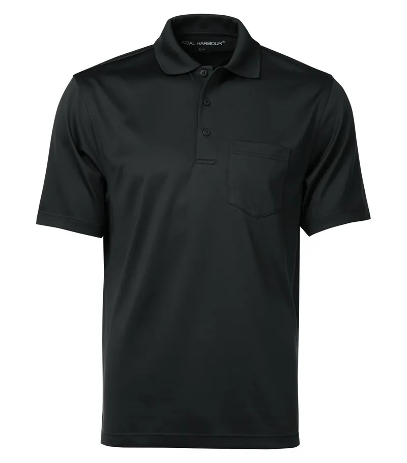 Coal Harbour® COAL HARBOUR® SNAG PROOF POWER POCKET POLO — Black