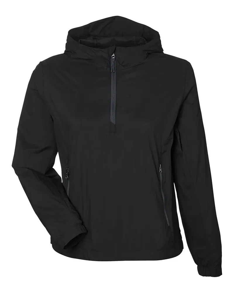North End North End Women's Aura Lightweight Packable Anorak — Black/ Carbon