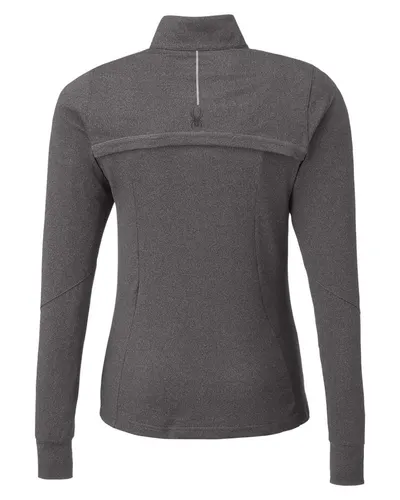 Spyder Spyder Women's Spyre Quarter-Zip Pullover in Black Frost, back view