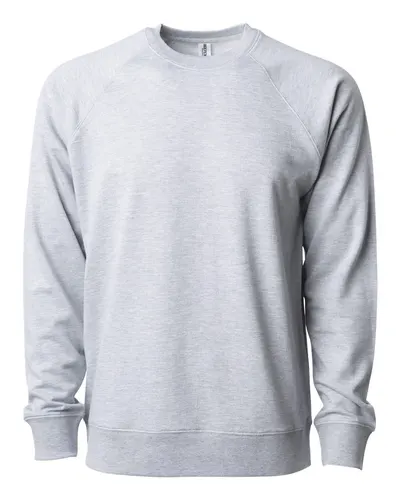Independent Trading Co. Independent Trading Co. Unisex Icon Lightweight Loopback Terry Crewneck Sweatshirt in Athletic Heather, front view