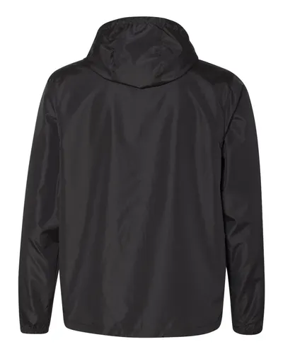 Independent Trading Co. Independent Trading Co. Men's Lightweight Windbreaker Full-Zip Jacket in Black, back view