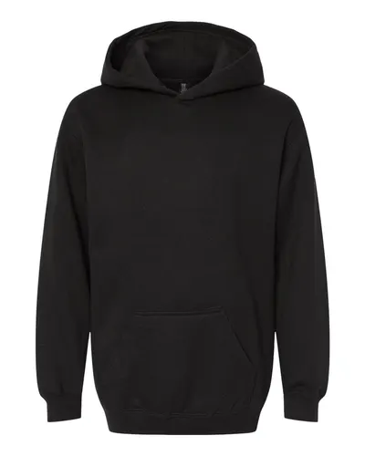 M&O M&O Youth Fleece Pullover Hoodie in Black, front view