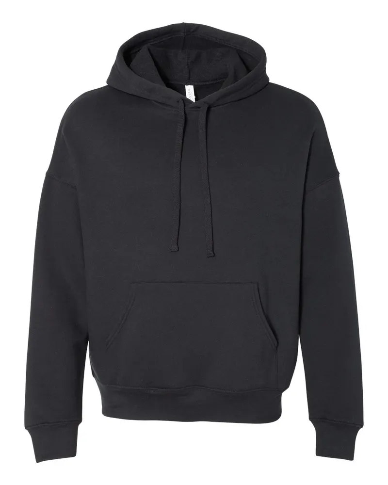 BELLA + CANVAS BELLA + CANVAS Unisex Sponge Fleece Drop Shoulder Hoodie Sweatshirt — Black