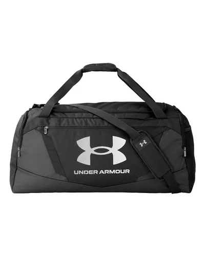 Under Armour Under Armour Undeniable 5.0 LG Duffel Bag in Black/ Metallic Silver, front view