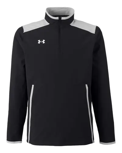 Under Armour Under Armour Men's Motivate 3.0 Quarter-Zip Pullover in Black/ Mod Grey/ White, front view