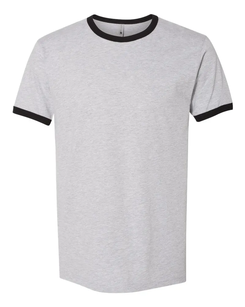Next Level Next Level Unisex Cotton Ringer Tee — Heather Grey/ Black