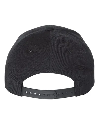 YP Classics YP Classics Premium Curved Bill Snapback Cap in Black, back view
