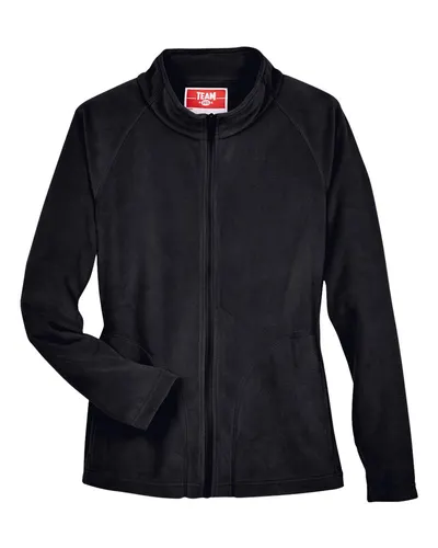 Team 365 Team 365 Women's Campus Microfleece Jacket in Black, front view