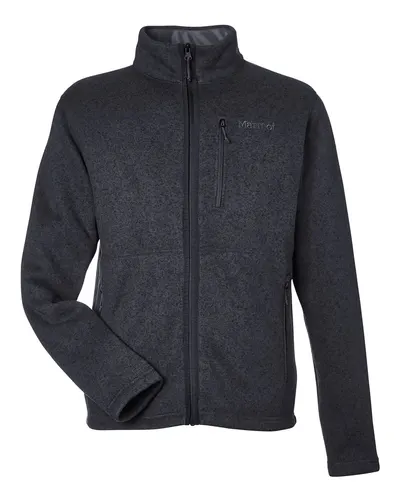 Marmot Marmot Men's Drop Line Fleece Jacket in Black Heather, front view