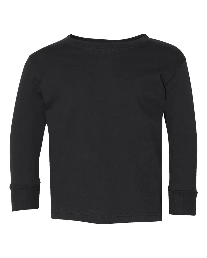 Rabbit Skins Rabbit Skins Toddler Fine Jersey Long Sleeve Tee — Black